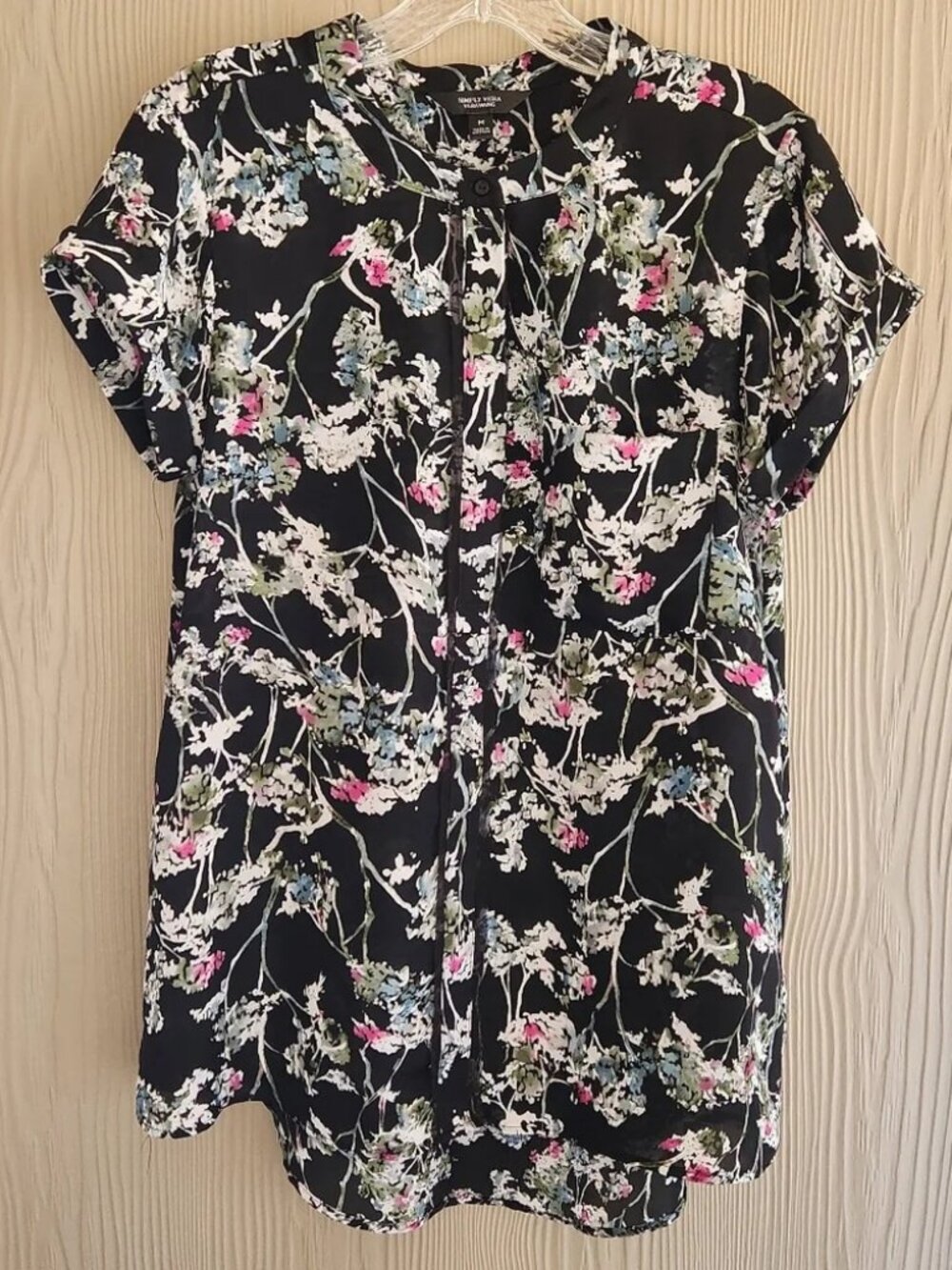 Vera Wang Hi/lo Floral Top